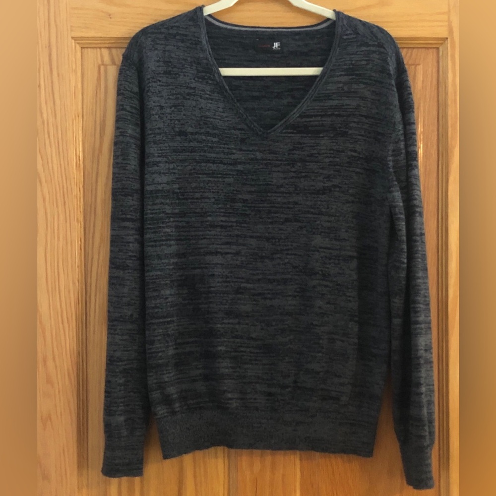 JF Ferrar V Neck Sweater Black Gray M